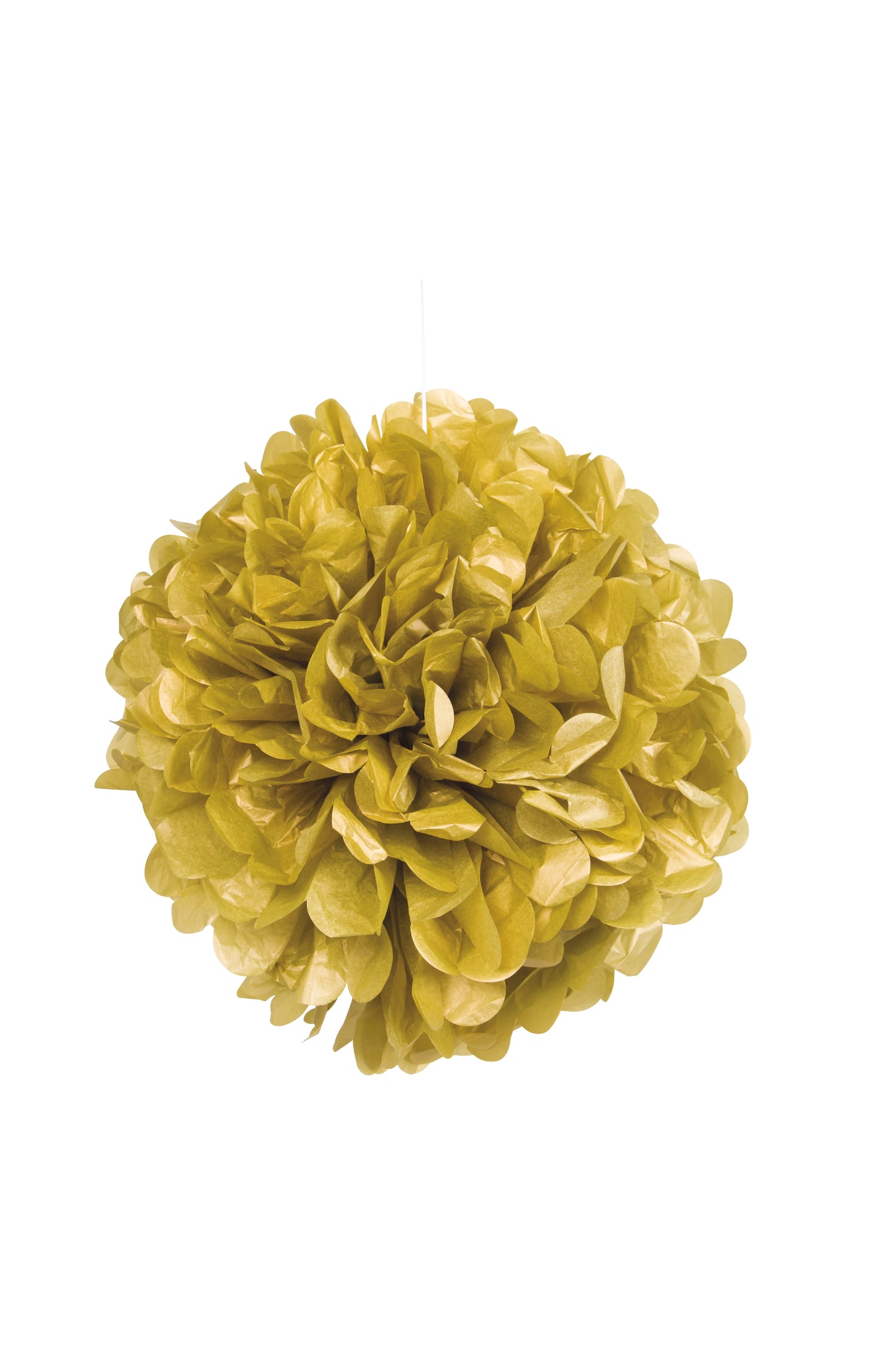 Metallic Gold Solid Hanging Tissue Pom Pom – 16" Party Decoration