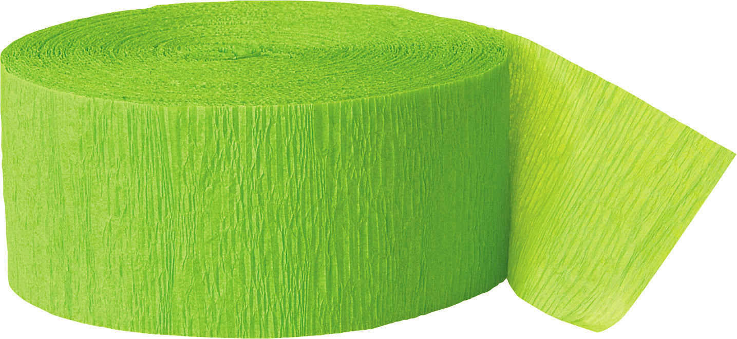 Lime Green Crepe Streamer – 81 ft Party Decoration Streamer