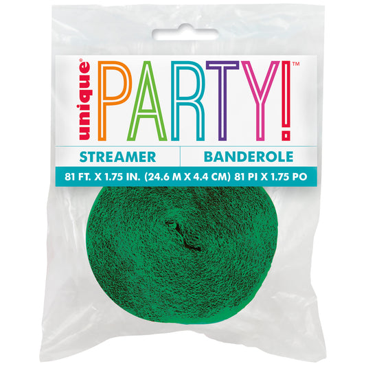 Emerald Green Crepe Streamer – 81 ft Party Decoration Streamer