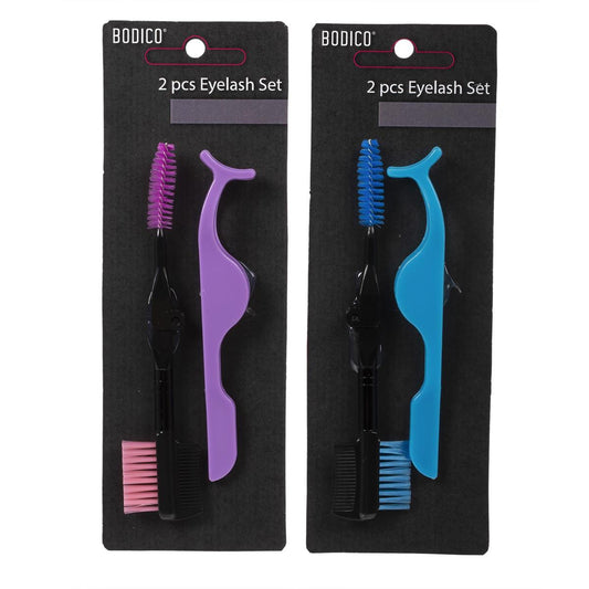 Bodico, 2-pc Eyelash Tweezer & Spoolie Set, 2-asst, b/c