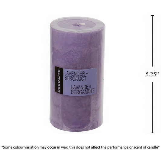 DecoLite Large Pillar, Lavender + Bergamot, 2.75" x 5.25