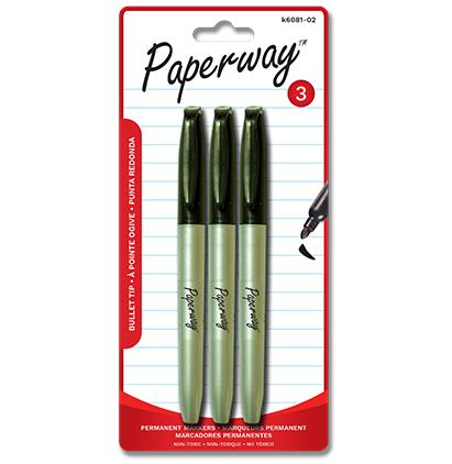 PERMANENT MARKERS - 3 BLACK