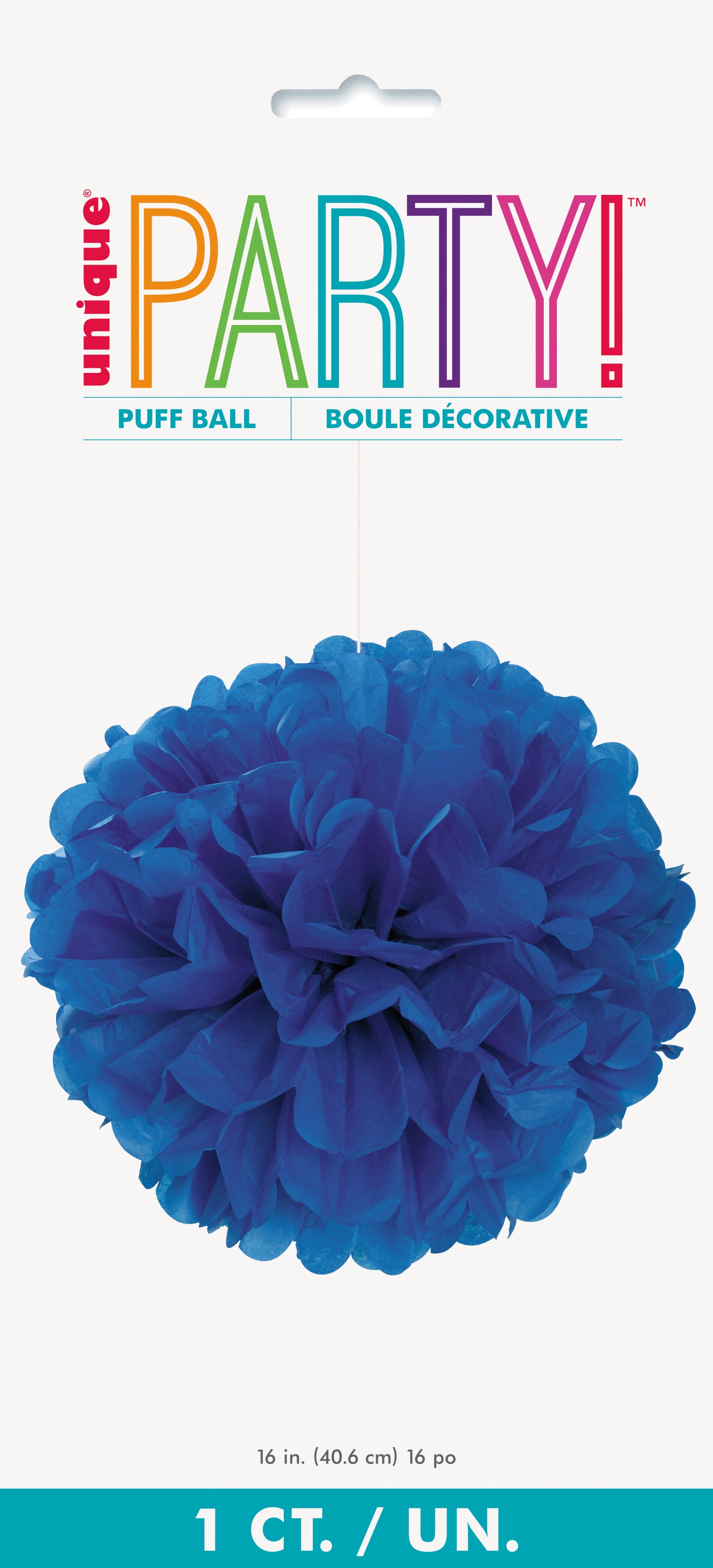 Royal blue solid Hanging Tissue Pom Pom – 16" Party Decoration