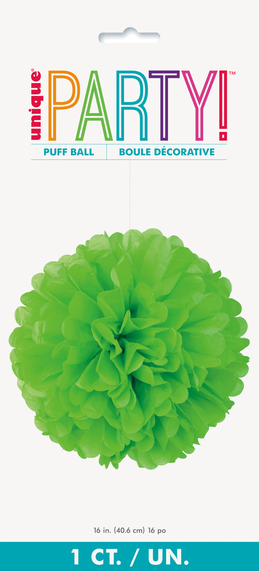 Lime Green Solid Hanging Tissue Pom Pom – 16" Party Decoration