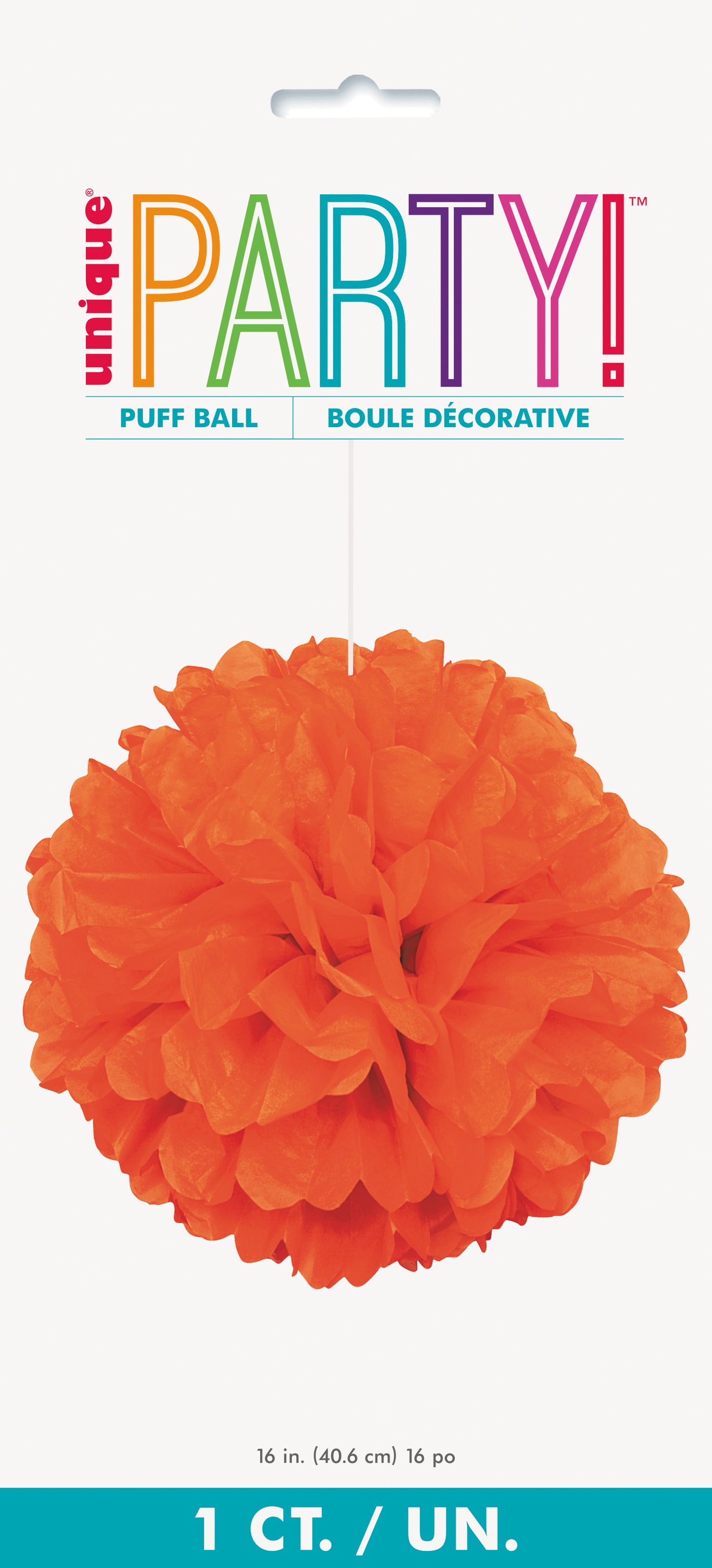 Orange Solid Hanging Tissue Pom Pom – 16" Party Decoration