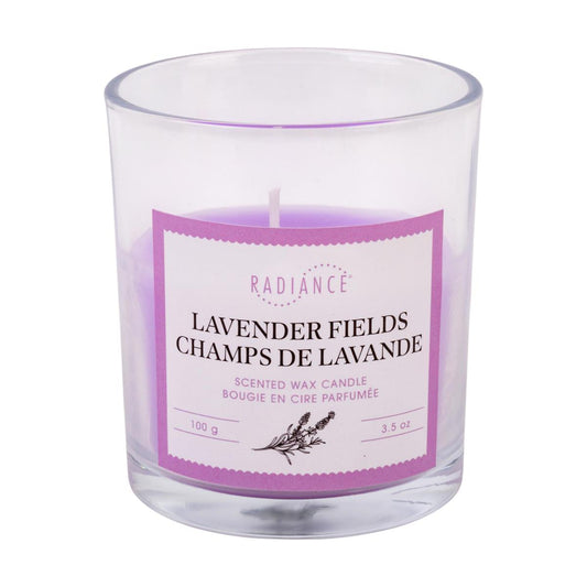 4.5oz Glass Jar Scented Candle, 2.9"H, Lavender Fields, col label