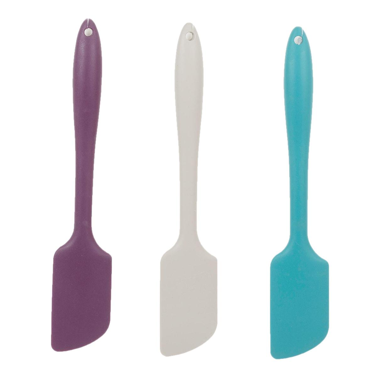 L.Gourmet, 11"L Silicone Spatula, Angled, 3 col., tag (HZ)