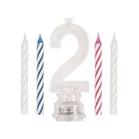 Number 2 Flashing Candle Holder with Birthday Candle