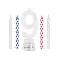 Number 9 Flashing Candle Holder with Birthday Candle