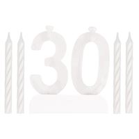 Number 30 Flashing Holder with Birthday Candles