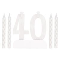 Number 40 Flashing Holder with Birthday Candles