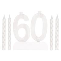 Number 60 Flashing Holder with Birthday Candles