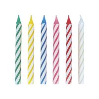 Multicolor Birthday Candles  12ct