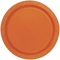 Pumpkin Orange Solid Round 7 Dessert Plates  8ct"