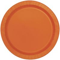 Pumpkin Orange Solid Round 9 Dinner Plates  8ct"