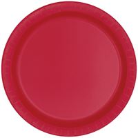 Ruby Red Solid Round 9 Dinner Plates  8ct"