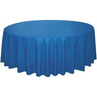 Royal Blue Solid Round Plastic Table Cover  84",12"