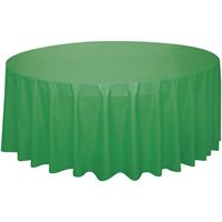 Emerald Green Solid Round Plastic Table Cover  84",12"