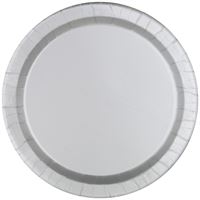 Silver Solid Round 9 Dinner Plates  8ct"