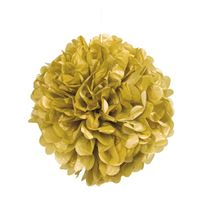 Metallic Gold Solid 16 Hanging Tissue Pom Pom"
