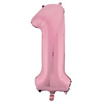Lovely Pink Number 1 Shaped Foil Balloon 34  Packaged"
