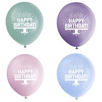 Helium Filled: Pastel Birthday Cake - 12" Latex Balloons