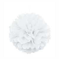 White Solid 16 Hanging Tissue Pom Pom"