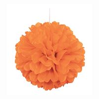Orange Solid 16 Hanging Tissue Pom Pom"