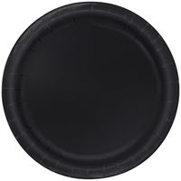 Black Solid Round 7 Dessert Plates  8ct"