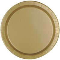Gold Solid Round 9 Dinner Plates  8ct"
