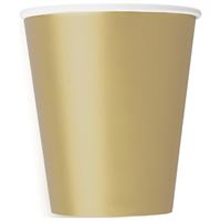 Gold Solid 9oz Paper Cups  8ct