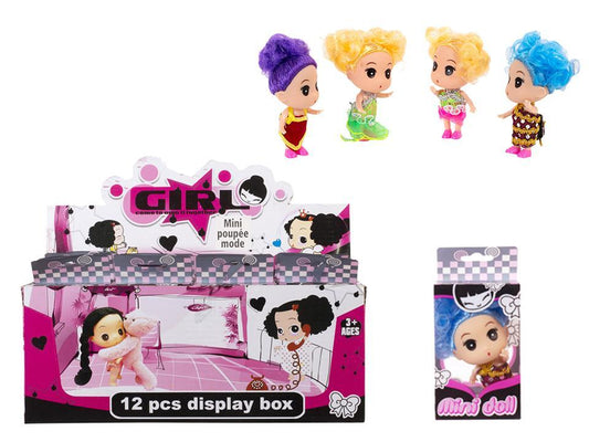 2.5" Mini Doll, 4 styles, pvc bx, 12/dsp