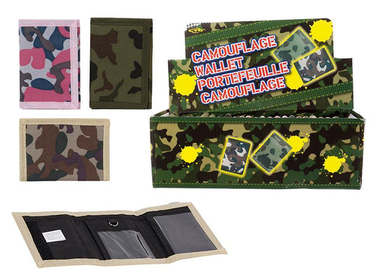 Camouflage Wallet, 3 styles,  hangtag, 24/dsp
