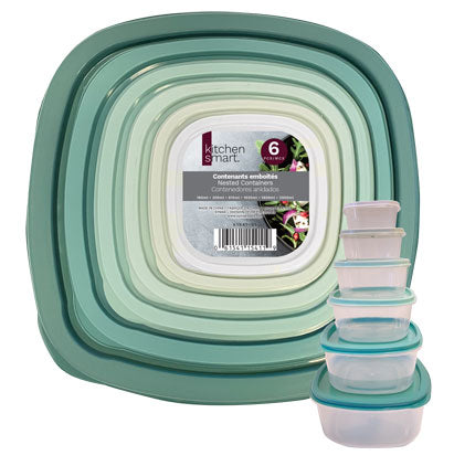 RAINBOW NESTED CONTAINERS- 6PCS/SET-SQUARE S