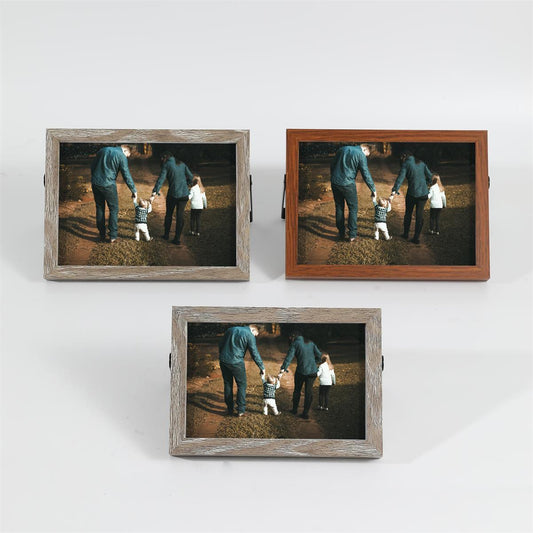 5x7" Wood Photo Frame w/Metal Easel, 3Asst, shrink+PDQ