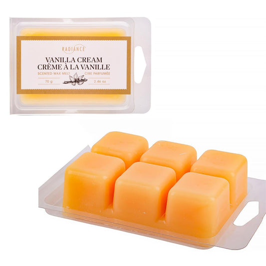 6pc Frosted Scented Wax Melts, Vanilla Cream, PVC box, 8/tray
