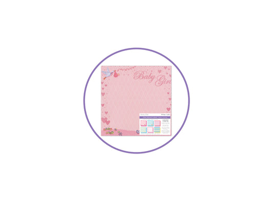 Cardstock: 12"x12" Glitter Embossed Dble-Sided 5eax6styles D) Baby Girl & Boy