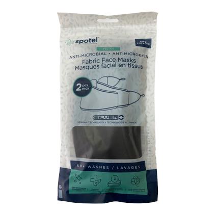 2PK CHILD 3 LAYER FABRIC FACE MASK-BLK-SPOTEL
