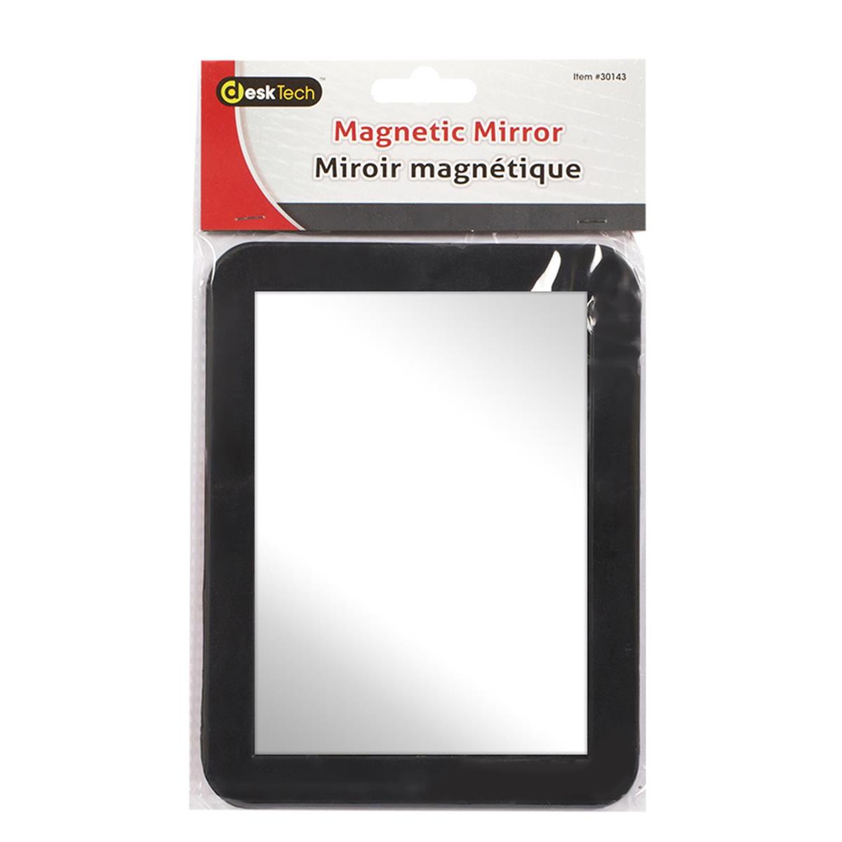 Desk Tech  5x7" Magnetic Mirror, Black. PPH