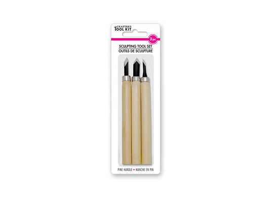 Crafter's Toolkit: Carving/Sculpting/Modelling Tool Set 3pc Asst A) Carve