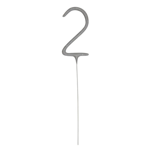 Number 2 Silver Sparkler  7"
