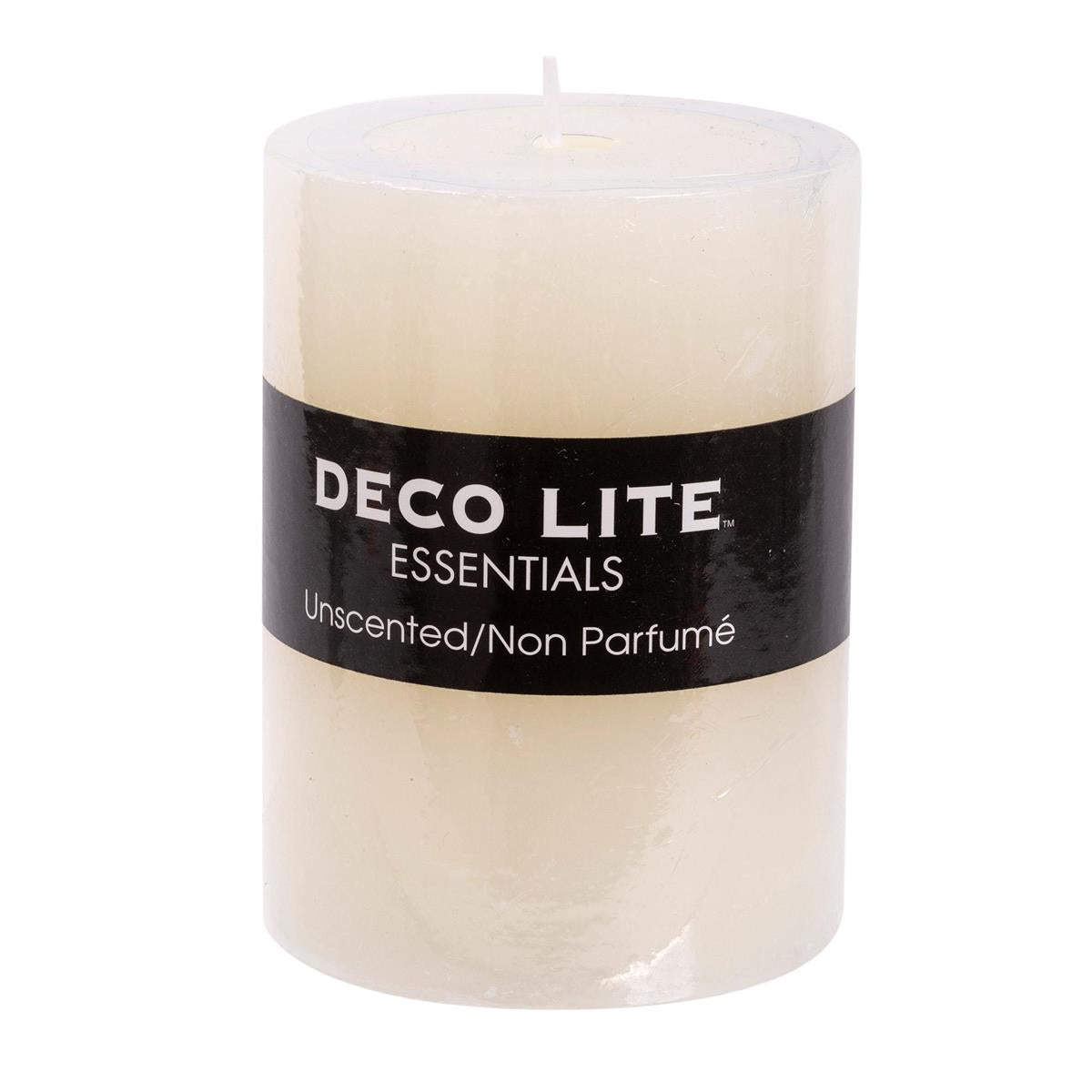 Deco Lite Essentials 3"x4" Smooth Pillar Candle, col wrap & label