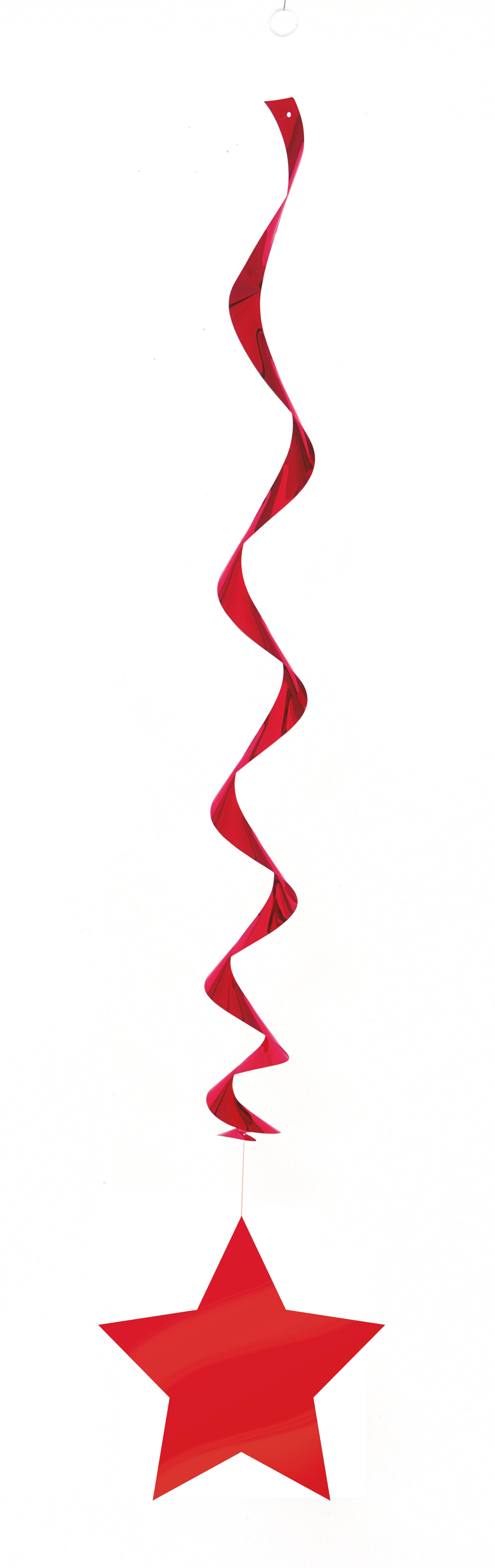 Ruby Red Solid Hanging Swirl Decorations – 26" Party Decor, 3 Ct