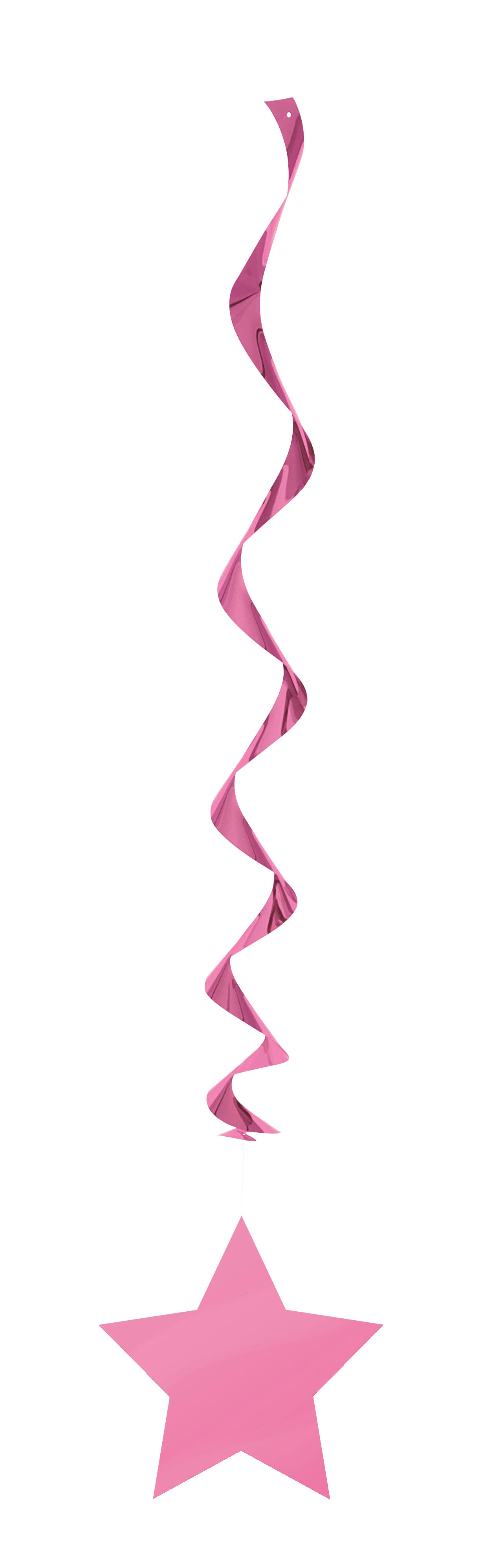 Hot Pink Solid Hanging Swirl Decorations – 26" Party Decor, 3 Ct