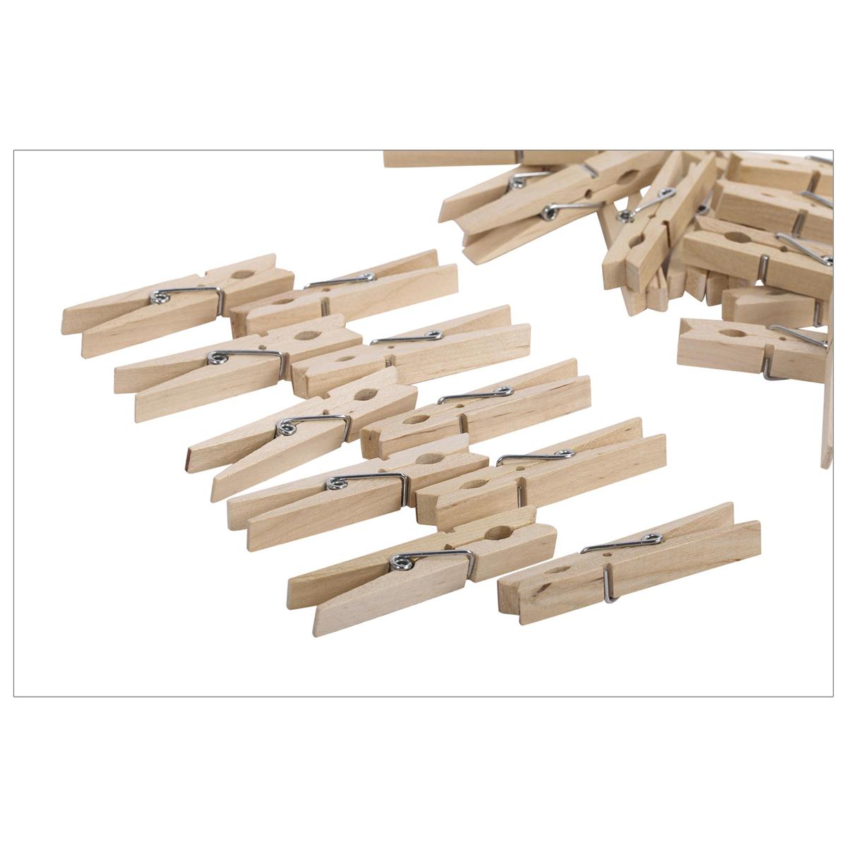 H.E.  24-pc Wooden Clothes Pins, pbh