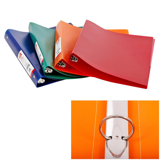 O-Ring 1" Poly Binder w/Booster,  Green/Blue/Orange/Red (PX98237)