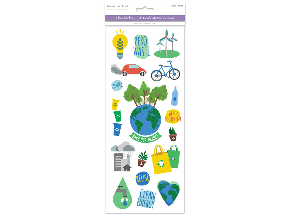 Paper Craft Sticker: 5"x12" Classic Themes 'Clear' Photo Safe 02) Climate Change