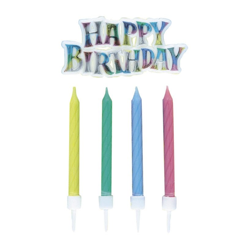 Rainbow Cake Topper with 12 Birthday Candles
