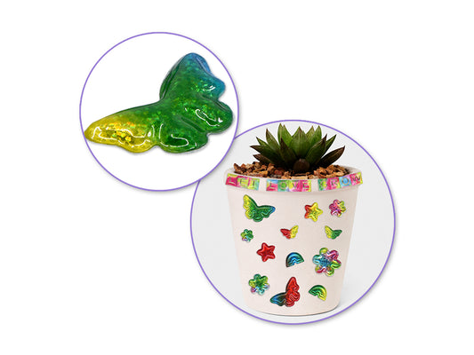 Paper Craft Sticker: 3.7"x6.9" 3D Pop-Up Foil Rainbow Effects A) Butterfly