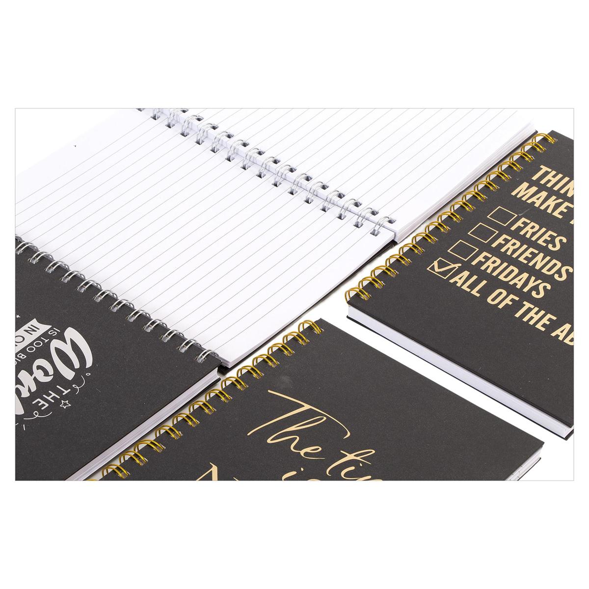 Foil Word Spiral Notebook 14.8x21cm 4 styles, 80s,70g,hard cover